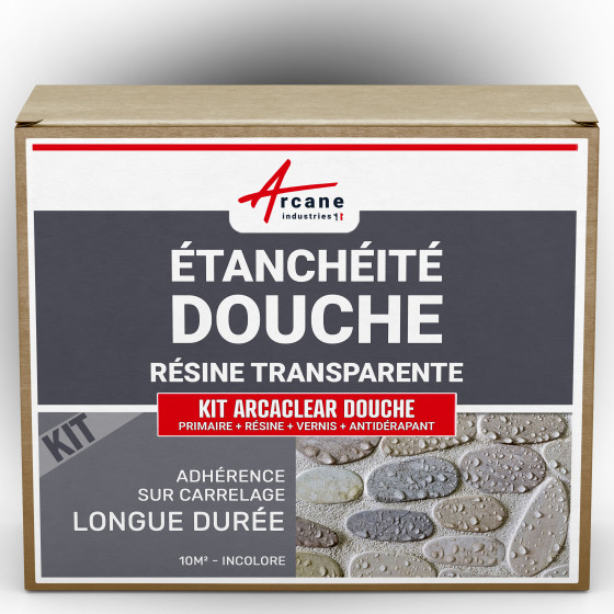 Kit étanchéité douche et salle de bain transparente : KIT ARCACLEAR DOUCHE-10m2-Transparent-Couleur / Aspect Kit étanchéité douche et salle de bain transparente : KIT ARCACLEAR DOUCHE-10m2-Transparent-Couleur / Aspect
