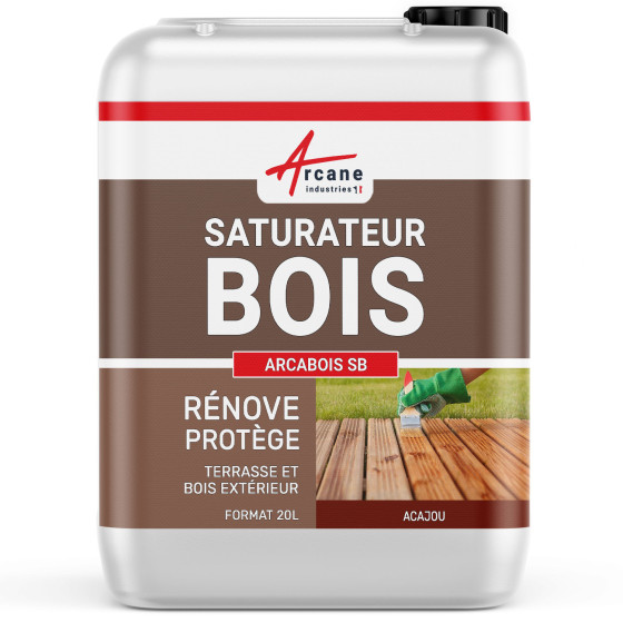 Saturateur terrasse en bois naturel : ARCABOIS SB-20L-Acajou-Couleur / Aspect
