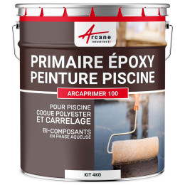 Primaire époxy pour piscine coque polyester et carrelage - ARCAPRIMER 100-Kit4kg-Transparent-Aspect / Couleur