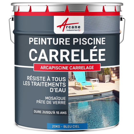 Peinture Carrelage Piscine Pour Piscine Carrelée - ARCAPISCINE CARRELAGE-20kg-Bleu-ciel-ral-5015-Aspect / Couleur