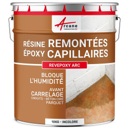 Résine époxy anti remontées capillaire pour pose avant revêtement de sol : REVEPOXY ARC-10Kg-Transparent-Aspect / Couleur
