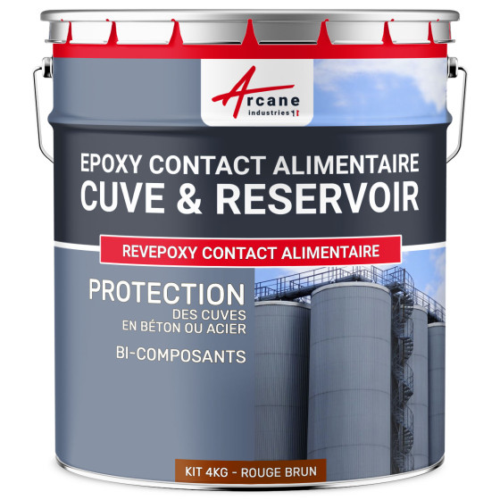 Resine Epoxy  Alimentaire - REVEPOXY Contact Alimentaire-Kit4kg-Rouge-brun-Aspect / Couleur