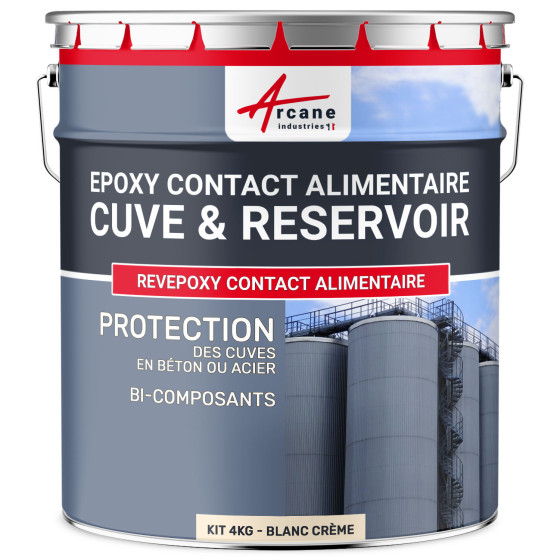 Resine Epoxy  Alimentaire - REVEPOXY Contact Alimentaire-Kit4kg-Blanc-creme-Aspect / Couleur