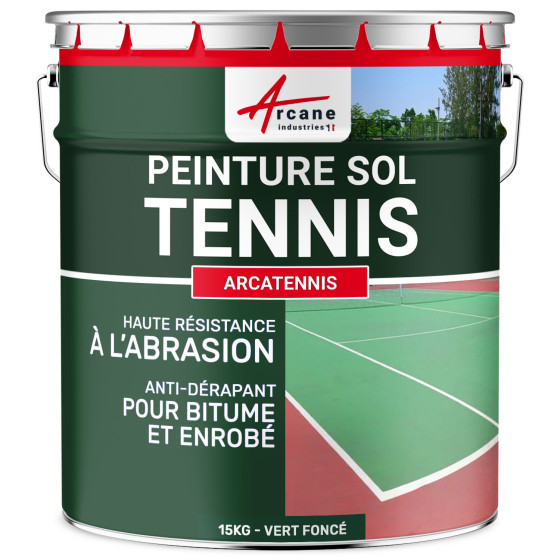 Peinture pour court de tennis anti dérapant - ARCATENNIS-15Kg-Vert-fonce-Aspect / Couleur