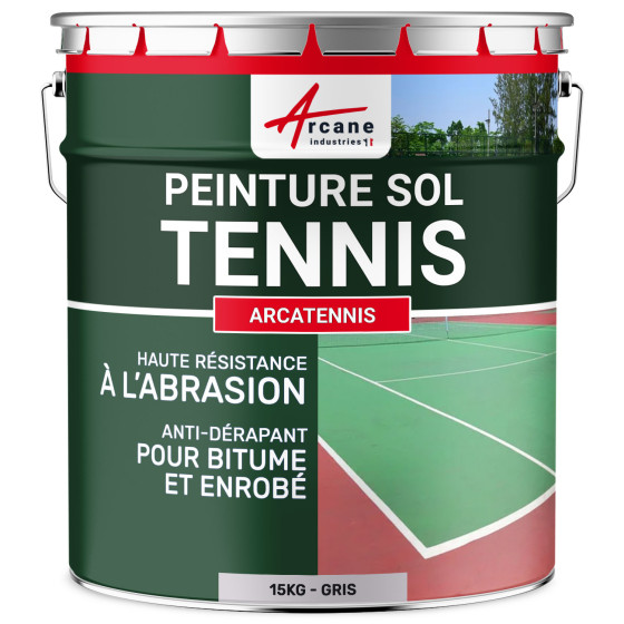 Peinture pour court de tennis anti dérapant - ARCATENNIS-15Kg-Gris-Aspect / Couleur