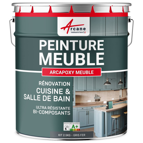 Résine PEINTURE MEUBLE-Kit2-5Kg-RAL-7011-Gris-fer-Aspect / Couleur