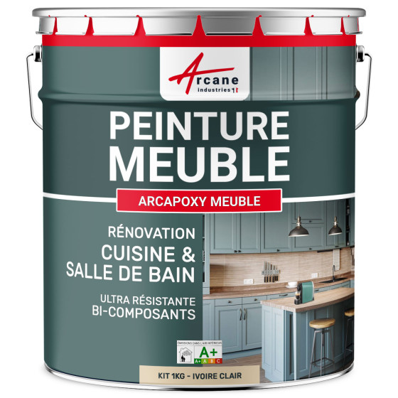 Résine PEINTURE MEUBLE-Kit1Kg-RAL-1015-Ivoire-clair-Aspect / Couleur