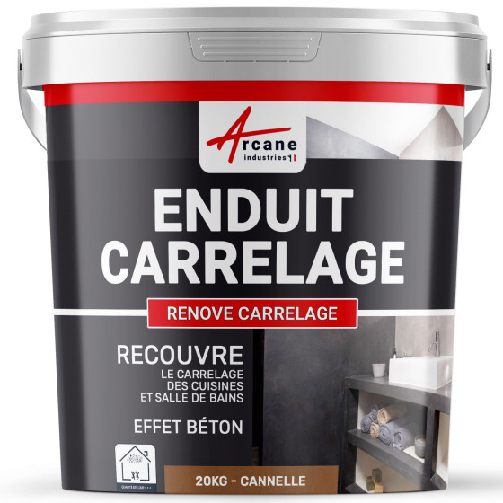 Enduit carrelage mur et sol pour salle de bain cuisine - RENOVE CARRELAGE-20Kg-Cannelle-Aspect / Couleur