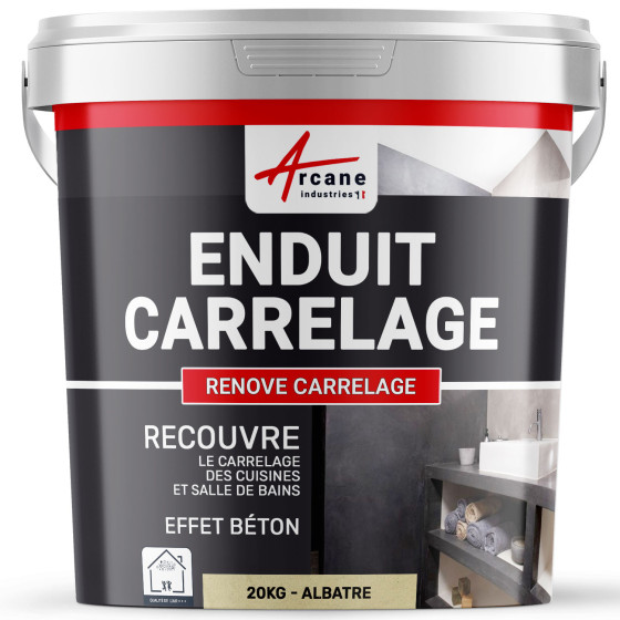 Enduit carrelage mur et sol pour salle de bain cuisine - RENOVE CARRELAGE-20Kg-Albatre-Aspect / Couleur
