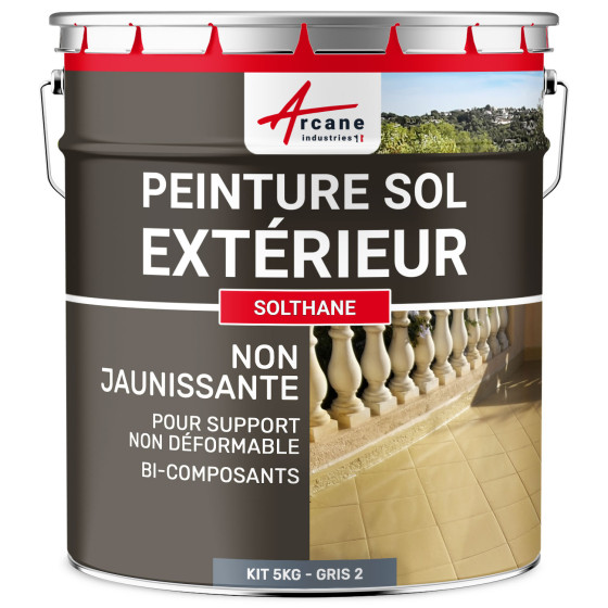 Peinture Béton Extérieur Sol - SOLTHANE-Kit5kg-Gris-2-ral-7046-Aspect / Couleur