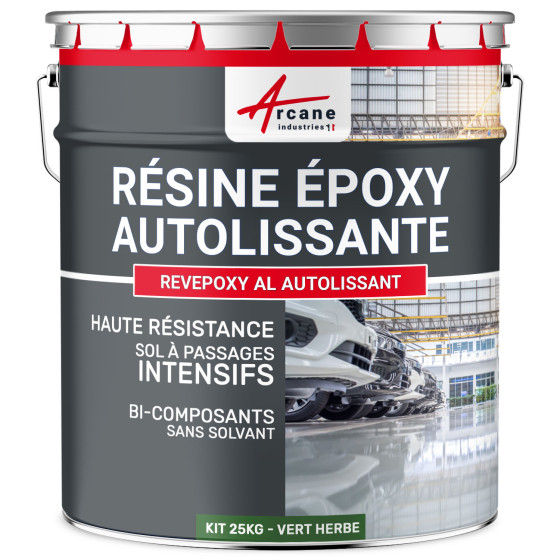 Résine Autolissante Epoxy Sol Carrelage - REVEPOXY AL AUTOLISSANT-kit25kg-Vert-herbe-ral-6010-Aspect / Couleur Résine Autolissante Epoxy Sol Carrelage - REVEPOXY AL AUTOLISSANT-kit25kg-Vert-herbe-ral-6010-Aspect / Couleur