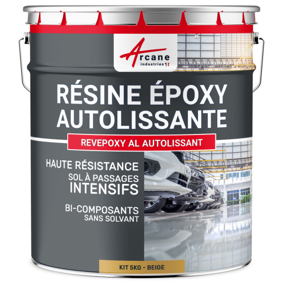 Résine Autolissante Epoxy Sol Carrelage - REVEPOXY AL AUTOLISSANT-Kit5kg-Beige-ral-1001-Aspect / Couleur