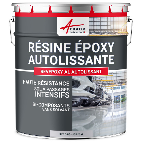 Résine Autolissante Epoxy Sol Carrelage - REVEPOXY AL AUTOLISSANT-Kit5kg-Gris-4-ral-7047-Aspect / Couleur