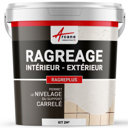 Ragréage sur carrelage mural salle de bain avant la pose - RAGREPLUS-Kit2m2-Blanc-Aspect / Couleur