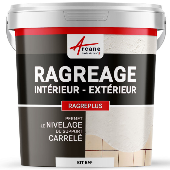 Ragréage sur carrelage mural salle de bain avant la pose - RAGREPLUS-Kit5m2-Blanc-Aspect / Couleur Ragréage sur carrelage mural salle de bain avant la pose - RAGREPLUS-Kit5m2-Blanc-Aspect / Couleur