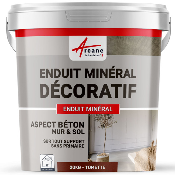 ENDUIT MINERAL DECORATIF COLORE ASPECT BETON - enduit de décoration murale et sol-20Kg-Tomette-Aspect / Couleur ENDUIT MINERAL DECORATIF COLORE ASPECT BETON - enduit de décoration murale et sol-20Kg-Tomette-Aspect / Couleur