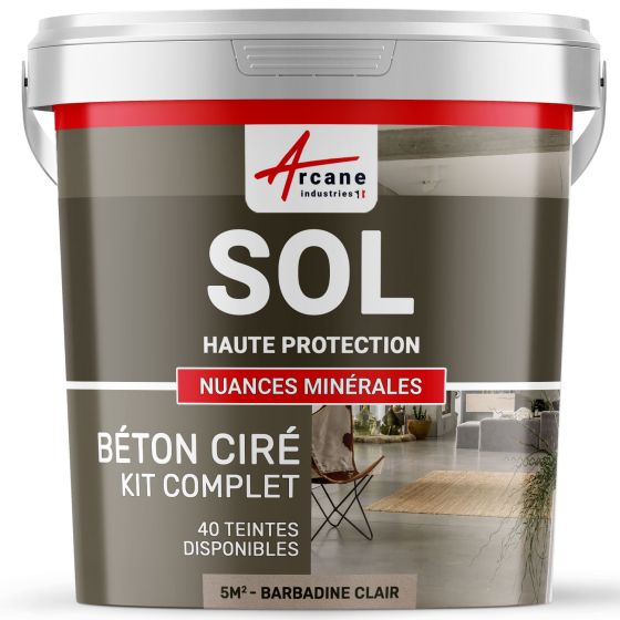 KIT BETON CIRE SOL HAUTE PROTECTION-kit5m2-Barbadine-Clair-Aspect / Couleur