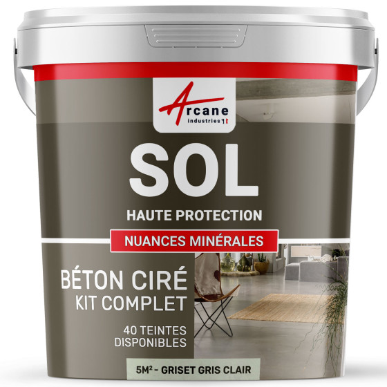 KIT BETON CIRE SOL HAUTE PROTECTION-kit5m2-Griset-Gris-clair-Aspect / Couleur