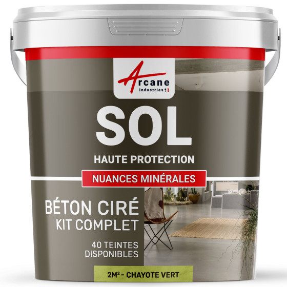 KIT BETON CIRE SOL HAUTE PROTECTION-kit2m2-Chayote-Vert-Aspect / Couleur