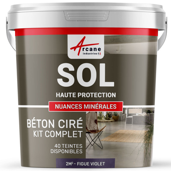 KIT BETON CIRE SOL HAUTE PROTECTION-kit2m2-Figue-Aspect / Couleur KIT BETON CIRE SOL HAUTE PROTECTION-kit2m2-Figue-Aspect / Couleur