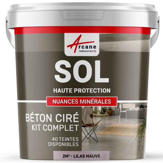 KIT BETON CIRE SOL HAUTE PROTECTION-kit2m2-Lilas-Mauve-Aspect / Couleur