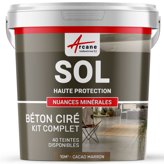 KIT BETON CIRE SOL HAUTE PROTECTION-kit10m2-Cacao-Marron-Aspect / Couleur