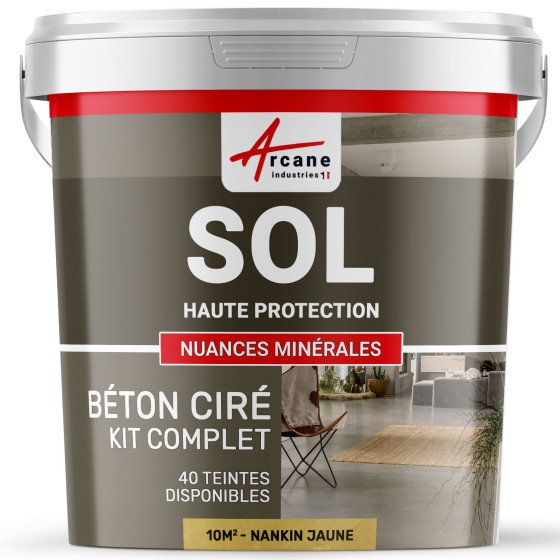 KIT BETON CIRE SOL HAUTE PROTECTION-kit10m2-Nankin-Jaune-Aspect / Couleur