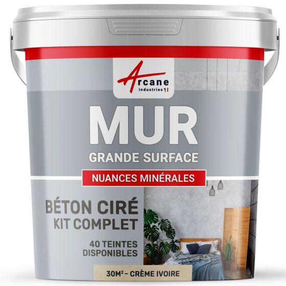 KIT BTON CIR MURS GRANDE SURFACE - B‚ton cir‚ sp‚cial murs-Kit30m2-Creme-Ivoire-Aspect / Couleur