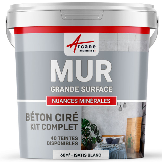 KIT BTON CIR MURS GRANDE SURFACE - B‚ton cir‚ sp‚cial murs-Kit60m2-Isatis-Blanc-Aspect / Couleur