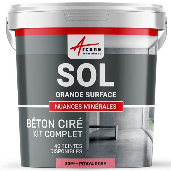 KIT BETON CIRE SOL GRANDE SURFACE HAUTE PROTECTION-Kit30m2-Pitaya-Rose-Aspect / Couleur