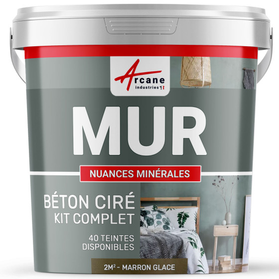 KIT BTON CIR MURS-kit2m2-Mate-Marron-glace-Aspect / Couleur KIT BTON CIR MURS-kit2m2-Mate-Marron-glace-Aspect / Couleur