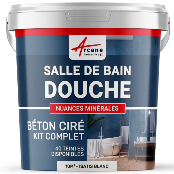 1-Main-Kit B‚ton Cir‚ Salle de Bain :  Enduit imperm‚able-kit10m2-Isatis-Blanc-Aspect / Couleur