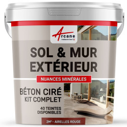 KIT BETON CIRE EXTERIEUR - Béton ciré extérieur pour sol, mur, terrasse, balcon, escalier