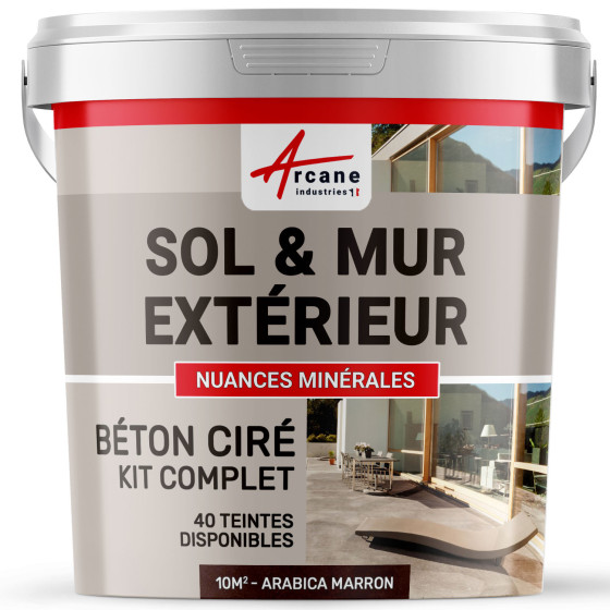 1-Main-KIT BETON CIRE EXTERIEUR - kit10m2-Arabica-Marron-Aspect / Couleur