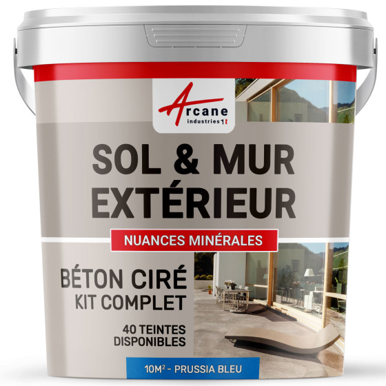 1-Main-KIT BETON CIRE EXTERIEUR - kit10m2-Prussia-Bleu-Aspect / Couleur