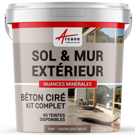 1-Main-KIT BETON CIRE EXTERIEUR - kit10m2-Vison-Gris-beige-Aspect / Couleur
