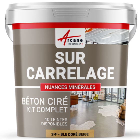 1-Main-KIT BETON CIRE SUR CARRELAGE-kit2m2-Ble-Dore-Beige-Aspect / Couleur 1-Main-KIT BETON CIRE SUR CARRELAGE-kit2m2-Ble-Dore-Beige-Aspect / Couleur
