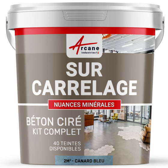 1-Main-KIT BETON CIRE SUR CARRELAGE-kit2m2-Canard-Gris-bleute-Aspect / Couleur