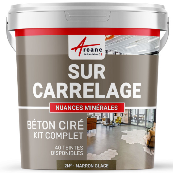 1-Main-KIT BETON CIRE SUR CARRELAGE-kit2m2-Marron-glace-Aspect / Couleur