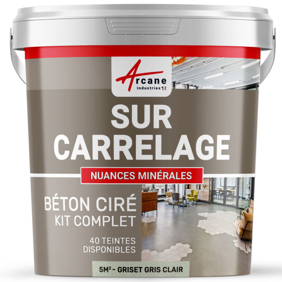 1-Main-KIT BETON CIRE SUR CARRELAGE-kit5m2-Griset-Gris-clair-Aspect / Couleur