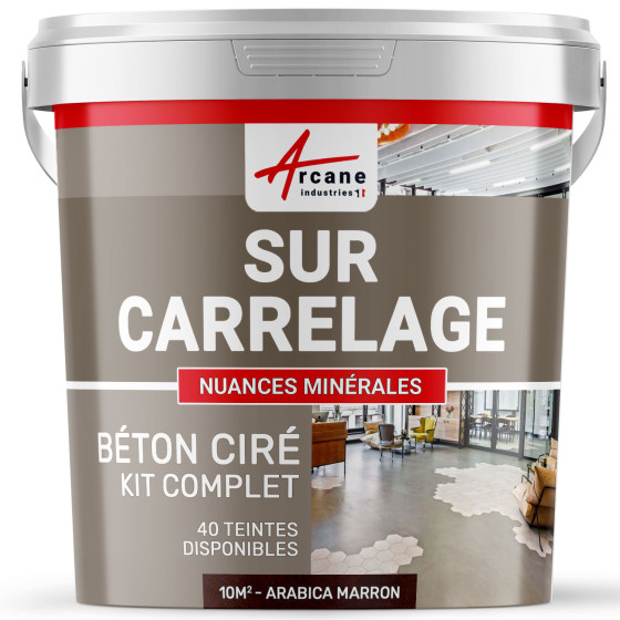 1-Main-KIT BETON CIRE SUR CARRELAGE-kit10m2-Arabica-Marron-Aspect / Couleur