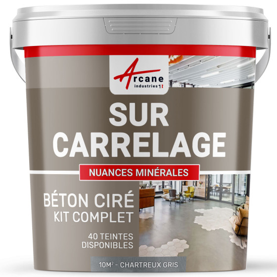 1-Main-KIT BETON CIRE SUR CARRELAGE-kit10m2-Chartreux-Gris-Aspect / Couleur