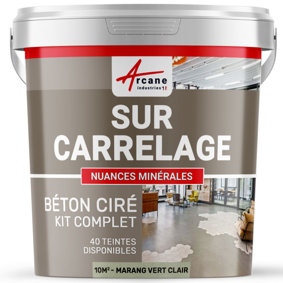 1-Main-KIT BETON CIRE SUR CARRELAGE-kit10m2-Marang-Vert-Clair-Aspect / Couleur