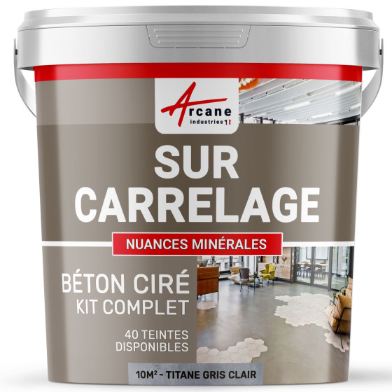 1-Main-KIT BETON CIRE SUR CARRELAGE-kit10m2-Titane-Gris-clair-Aspect / Couleur
