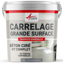 KIT BETON CIRE SUR CARRELAGE GRANDE SURFACE-Kit-30m2-Chartreux-Gris-Aspect / Couleur