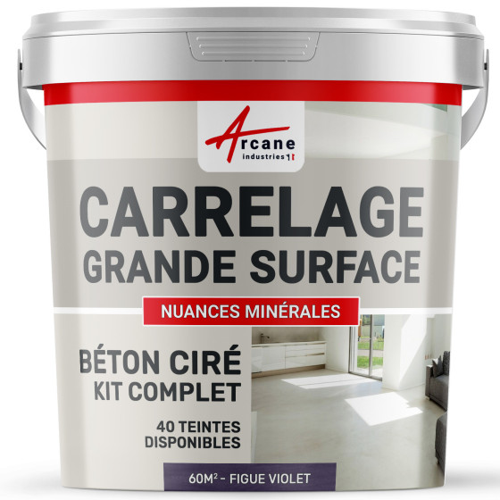 KIT BETON CIRE SUR CARRELAGE GRANDE SURFACE-Kit-60m2-Figue-Aspect / Couleur