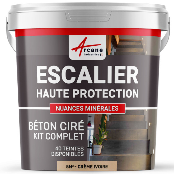 B‚ton Cir‚ Escalier - Kit Complet-kit5m2-Creme-Ivoire-Aspect / Couleur B‚ton Cir‚ Escalier - Kit Complet-kit5m2-Creme-Ivoire-Aspect / Couleur