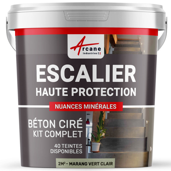 B‚ton Cir‚ Escalier - Kit Complet-kit2m2-Marang-Vert-Clair-Aspect / Couleur B‚ton Cir‚ Escalier - Kit Complet-kit2m2-Marang-Vert-Clair-Aspect / Couleur