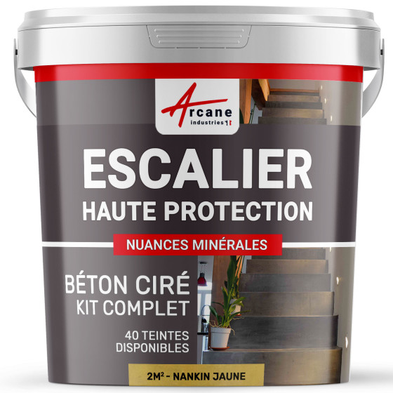 B‚ton Cir‚ Escalier - Kit Complet-kit2m2-Nankin-Jaune-Aspect / Couleur B‚ton Cir‚ Escalier - Kit Complet-kit2m2-Nankin-Jaune-Aspect / Couleur