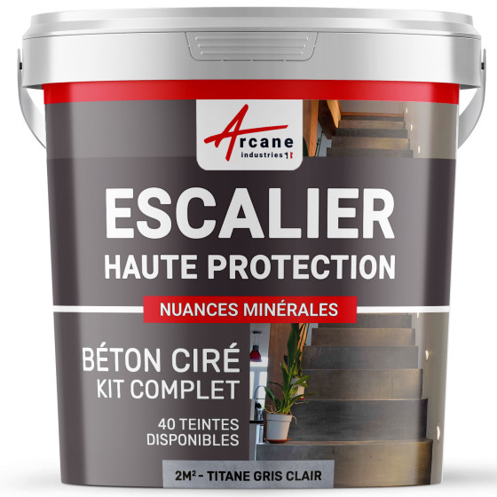 B‚ton Cir‚ Escalier - Kit Complet-kit2m2-Titane-Gris-clair-Aspect / Couleur